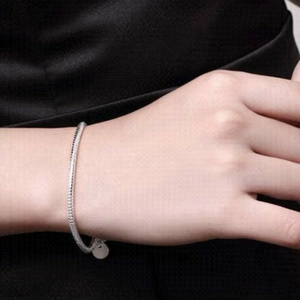 Sterling Silver 3 mm Snake Chain Charm Bracelet